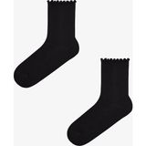 Penti Siyah Classy Fırfırlı 2 Çift Soket Çorap - 36 - 40