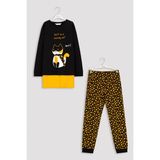 Penti Siyah Erkek Çocuk Kedi Baskılı Pijama Takımı - 3 - 4 Yaş
