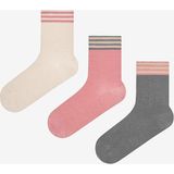 Penti Triple Stripe 3lü Yeşil Pembe Soket Çorap - Renkli - Standart