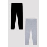 Penti Unisex 2 li Pantolon - 4 - 5 Yaş - Gri - Siyah