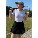 Penye Bizden Şort Etek-Siyah - XL