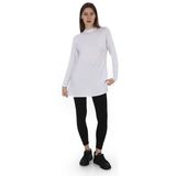 Penye Bizden Viskon Dik Yaka Tunik -Beyaz - 3XL