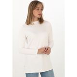 Penye Bizden Viskon Dik Yaka Tunik-Krem - 3XL