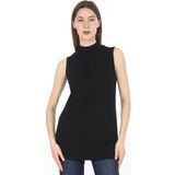 Penye Bizden Viskon Kolsuz Tunik -Siyah - XL