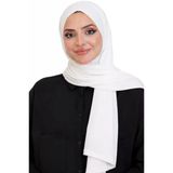 Penye Boyun Kapamalı Şal Başörtü Hazır Giyim Turban Esnek Jersey Şal Krem