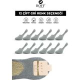 Penye Kadın Suba Babet Çorap Dikişsiz Terletmeyen Rahat Görünmez Çorap 12’li Paket - 36 - 41 - Gri
