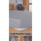 Penye Lastikli Çarşaf, 100×200 Tek Kişilik %100 Pamuk Örme Kumaş, 145 Gr/m² - Gri