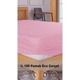 Penye Lastikli Çarşaf, 100×200 Tek Kişilik %100 Pamuk Örme Kumaş, 145 Gr/m² - Pembe