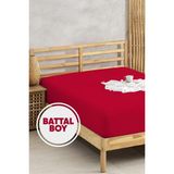 Penye Lastikli Çarşaf Pamuklu Jersey Battal Kişilik 180X200cm Bordo