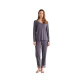 Penye Mood Kadın İndigo Yumuşak Dokulu Pijama Takım, Dantelli Tasarım, XXL Beden