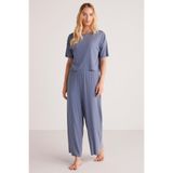 Penye Mood Kadın Kısa Kol İndigo Pijama Takım C7T5N4O9