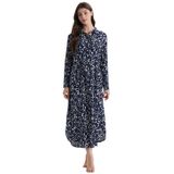 Penye Mood Kadın Pijama Takımı, Mavi, Desenli, L Beden