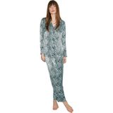 Penye Mood Kadın Silky Feel Saten Leopar Pijama Takımı 2036 - XL