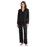Penye Mood Kadın Siyah Pijama Takımı, Dantelli Tasarım, XL Beden