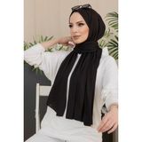 Penye Şal (Tesettür Giyim, %100 Pamuk, Hafif, Rahat, Şık, Yüksek Kalite, Uygun Fiyat, Hijab, Shawl, Scarf, Lux, Original) - Siyah