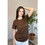 penyebizden Soft Viskon Uzun Tunik-Kahverengi