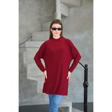 penyebizden Tesettür Extra Uzun Tunik -Bordo