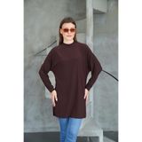 penyebizden Tesettür Extra Uzun Tunik -Kahverengi