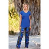 Penyemood Kadın Viskoz Pijama Takımı, Mavi, XL Beden 8325