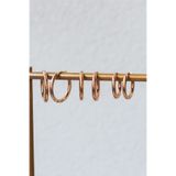 peony jewelry Altın Rengi Paslanmaz Çelik Büyük Orta Küçük Boy Yuvarlak Orta Kalınlıkta 3'lü Set Parlak Halka Küpe