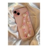 PEONY peonyofficiall Pembe Cam Nazar Boncuğu İnci Fiyonk Pembe Kristal Telefon Charmı Telefon İpi Çanta Süsü