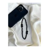 PEONY peonyofficiall Siyah Kalp Ve Siyah Kristal Telefon Charmı İpi Çanta Süsü
