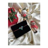 PEONY peonyofficiall Yılbaşı Çiçeği Kokina Cam Murano Bileklik Kırmızı-Yeşil Ipli Yeni Yıl Temalı Christmas Bileklik