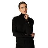 People By Fabrika Balıkçı Yaka Kazak, M, 5003173203, Siyah, Kadın M