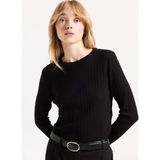 People By Fabrika Bisiklet Yaka Basic Düz Siyah Kazak Kadın PBF5WL-KZK9527 - Standart