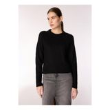 People By Fabrika Bisiklet Yaka Basic Kazak, XS, 5003175635, Siyah, Kadın