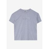 People By Fabrika Bisiklet Yaka Baskılı Gri Melanj Kadın T-Shirt SPBF4SL-TST5562 - XL