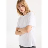 People By Fabrika Bisiklet Yaka Düz T-Shirt, L, 5003293297, Beyaz, Kadın