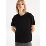 People By Fabrika Bisiklet Yaka Düz T-Shirt, XS, 5003293286, Siyah, Kadın