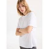 People By Fabrika Bisiklet Yaka Düz T-Shirt, XS, 5003293297, Beyaz, Kadın