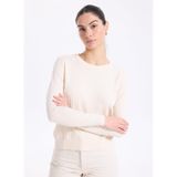 People By Fabrika Bisiklet Yaka Kazak, Standart, 5003326528, Ekru, Kadın