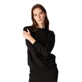 People By Fabrika Bisiklet Yaka Loose Fit Sweatshirt, L, 5003202104, Siyah, kadın