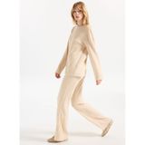 People By Fabrika Bol Kesim Armürlü Pantolon, M, 5003308015, Bej, Kadın