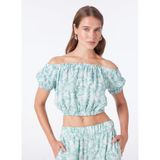 People By Fabrika Çok Renkli Desenli Crop Top Bluz, SPBF4SL-BLZ5570