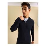 People By Fabrika Dik Yaka Classic Fit Fitilli Siyah Erkek Kazak PBF5WM-KZK9538