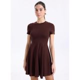 People By Fabrika Mini Elbise, S, 5003295693, Kahve, Kadın