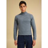 People By Fabrika Polo Yaka Relaxed Düz Gri Melanj Erkek Kazak PBF5WM-KZK 5050 - S