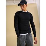 People By Fabrika Polo Yaka Relaxed Düz Siyah Erkek Kazak PBF5WM-KZK 5049
