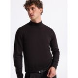 People By Fabrika Polo Yaka Relaxed Düz Siyah Erkek Kazak PBF5WM-KZK 5050 - 2XL