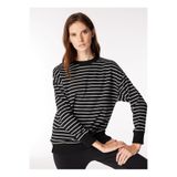People By Fabrika Siyah-Beyaz Loose Fit Sweatshirt, S, 5003184290, Siyah - Beyaz, kadın