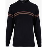 People By Fabrika Siyah Erkek Bisiklet Basic Çizgili Kazak PBF4WM-KZK 5032 - XL