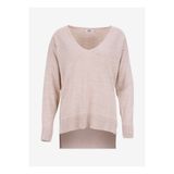 People By Fabrika V Yaka Loose Fit Düz Bej Kazak Kadın PBF5WL-KZK9519