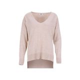 People By Fabrika V Yaka Loose Fit Düz Kazak, S, 5003293302, Bej, Kadın S