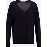 People By Fabrika V Yaka Loose Fit Düz Siyah Kazak Kadın PBF5WL-KZK9519 - M