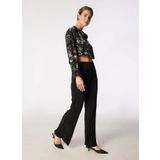 People By Fabrika Yüksek Bel Pilise Siyah Kadın Pantolon SPBF4SL-PNT5047