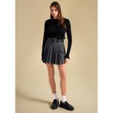People By Fabrika Yüksek Bel Piliseli Mini Etek, M, 5003303098, Antrasit, Kadın